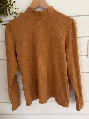 Rebecca Minkoff RM Studio Ribbed Mock Neck Sweater  ruched sleeve